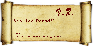 Vinkler Rezső névjegykártya